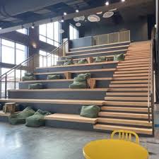 Stadium-stair seating with bean bags
